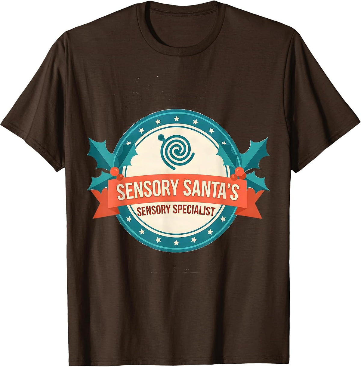 Men's Sensory Santa's Sensory Specialist Occupational Therapist T-Shirt - Brown