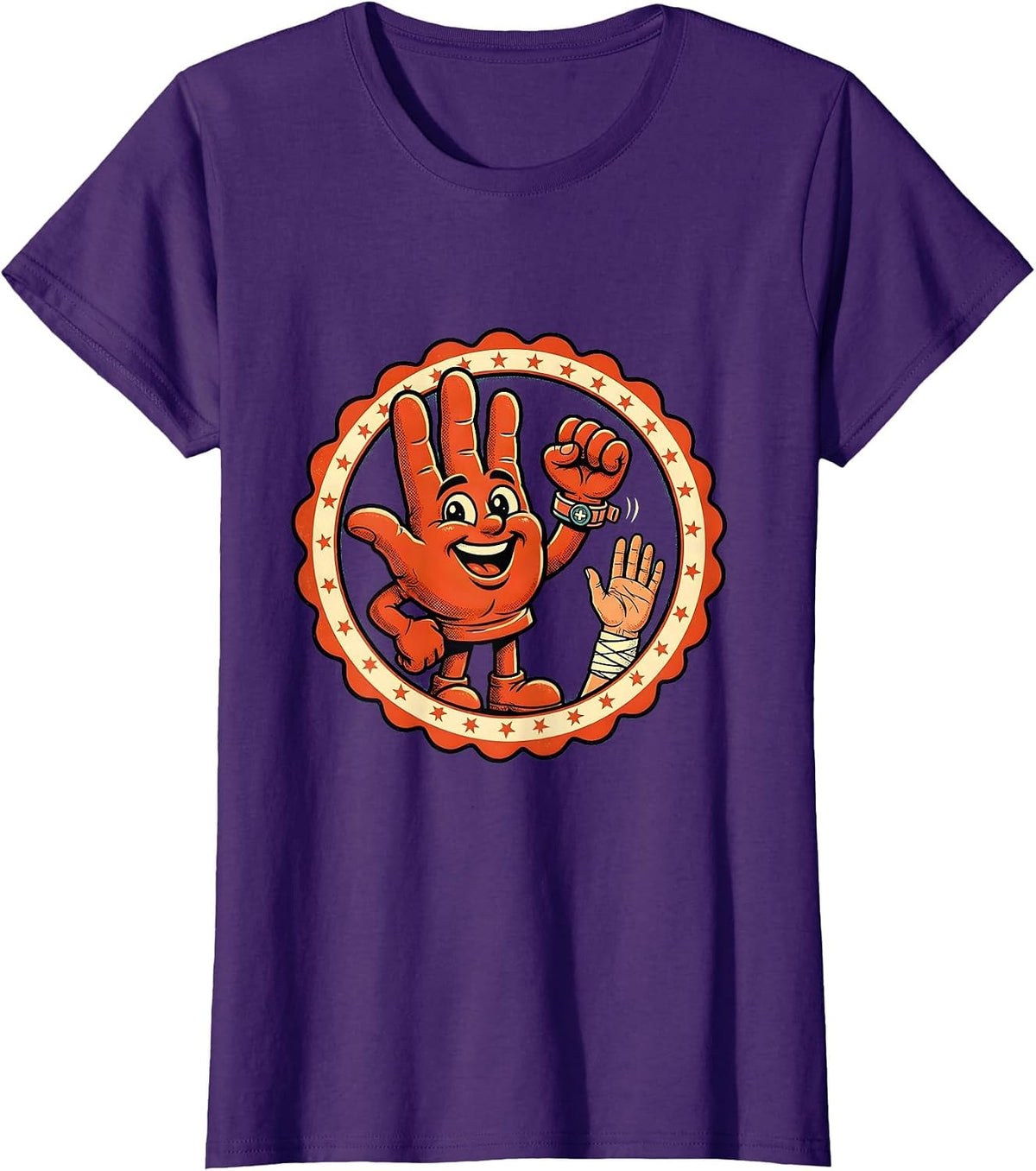 Women's Occupational Therapist and Patient High Five T-Shirt - Purple