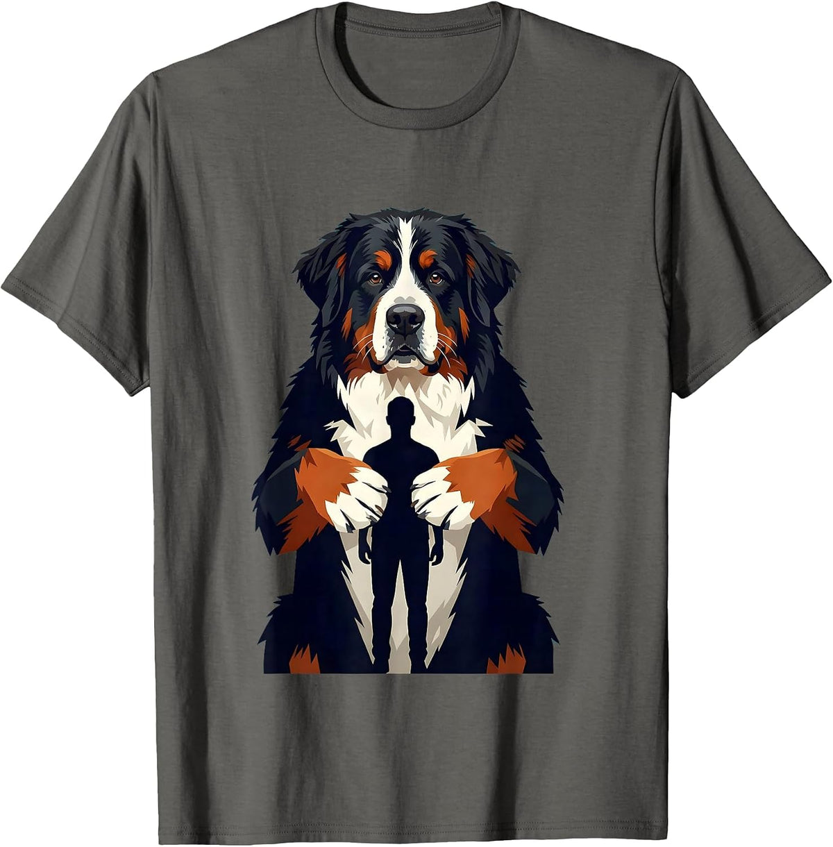 Bernese Mountain Dog Owner Humor Pride Sign Painter Showcard T-Shirt - Asphalt Grey