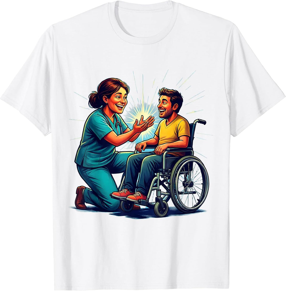 Men's Occupational Therapist Wheelchair Support Graphic T-Shirt - White