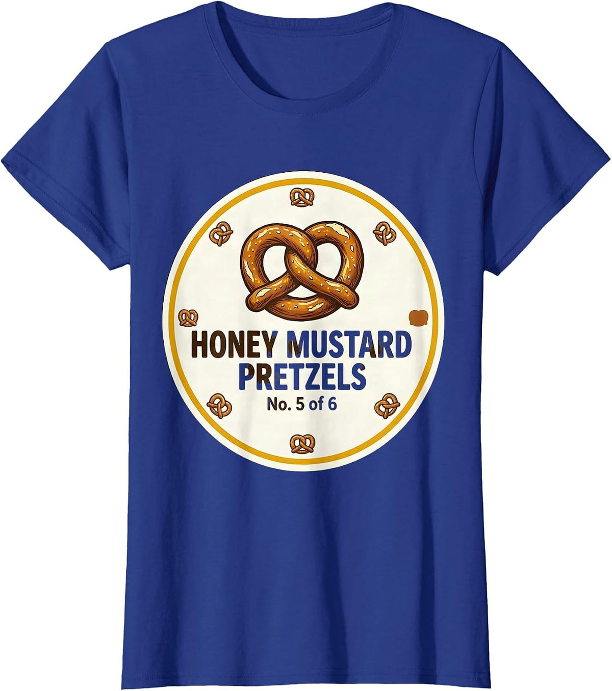 Women's Honey Mustard Pretzels No. 5 of 6 Group Halloween Costume T-Shirt - Royal Blue