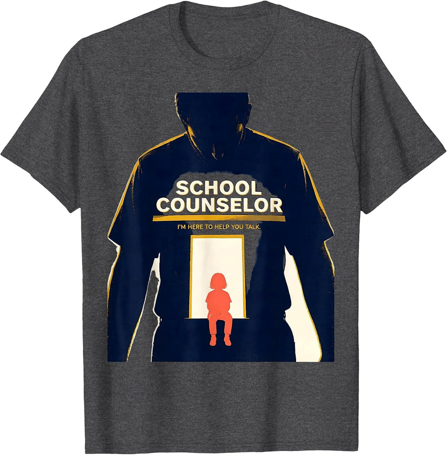 Men's School Counselor — I’m Here To Help You Talk Counselor T-Shirt - Dark Heather Grey