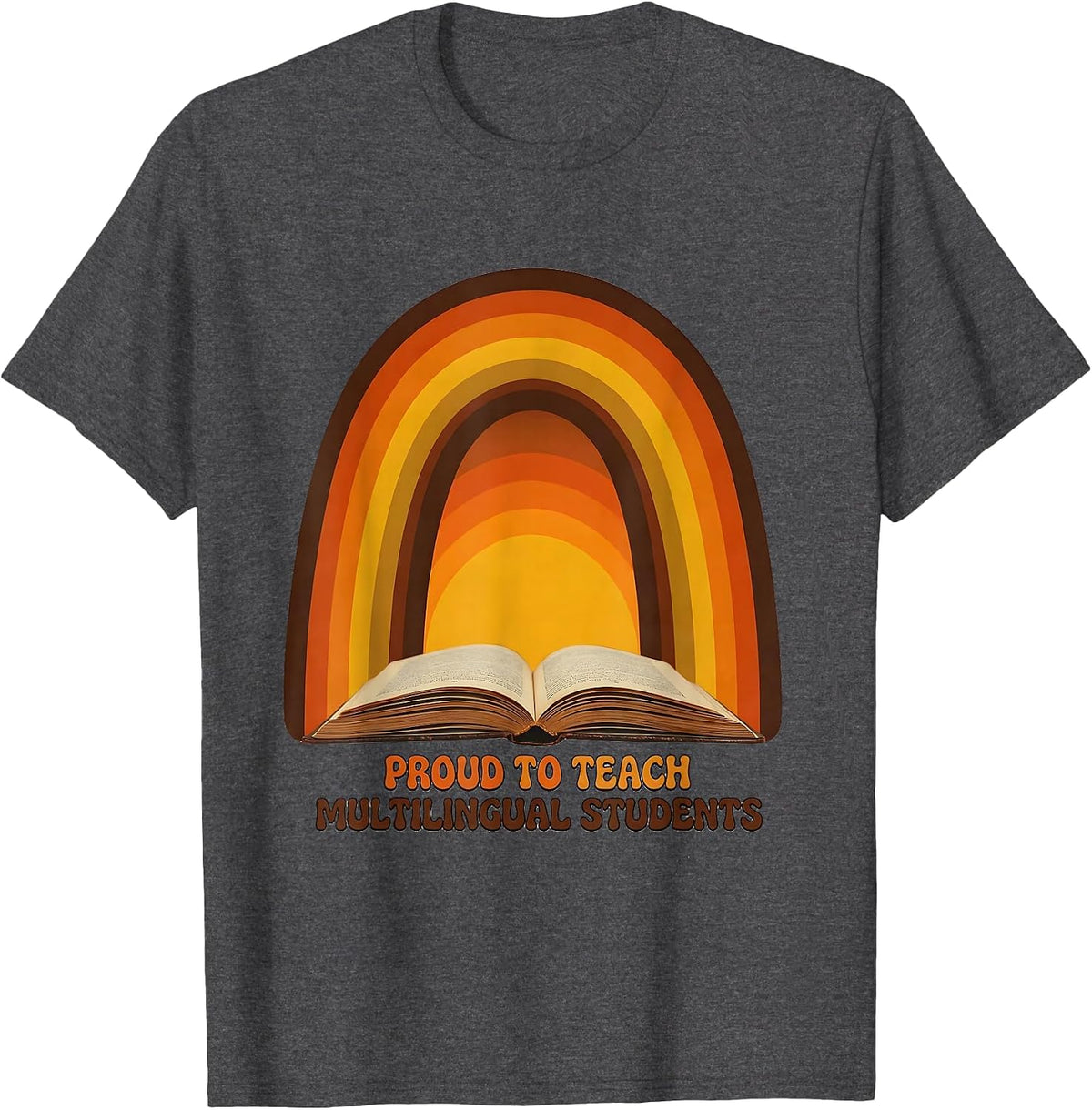 Men's Proud To Teach Multilingual Students Retro Spanish Teacher T-Shirt - Dark Heather Grey