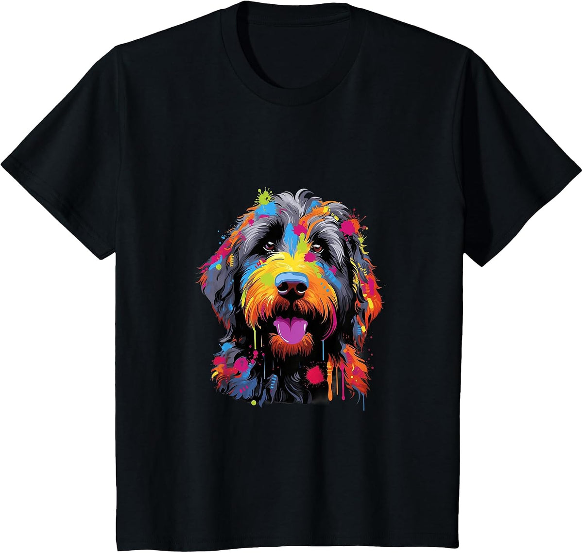 Labradoodle Pop Art I Dog Lover I Splash Art Labradoodle T-Shirt - Black