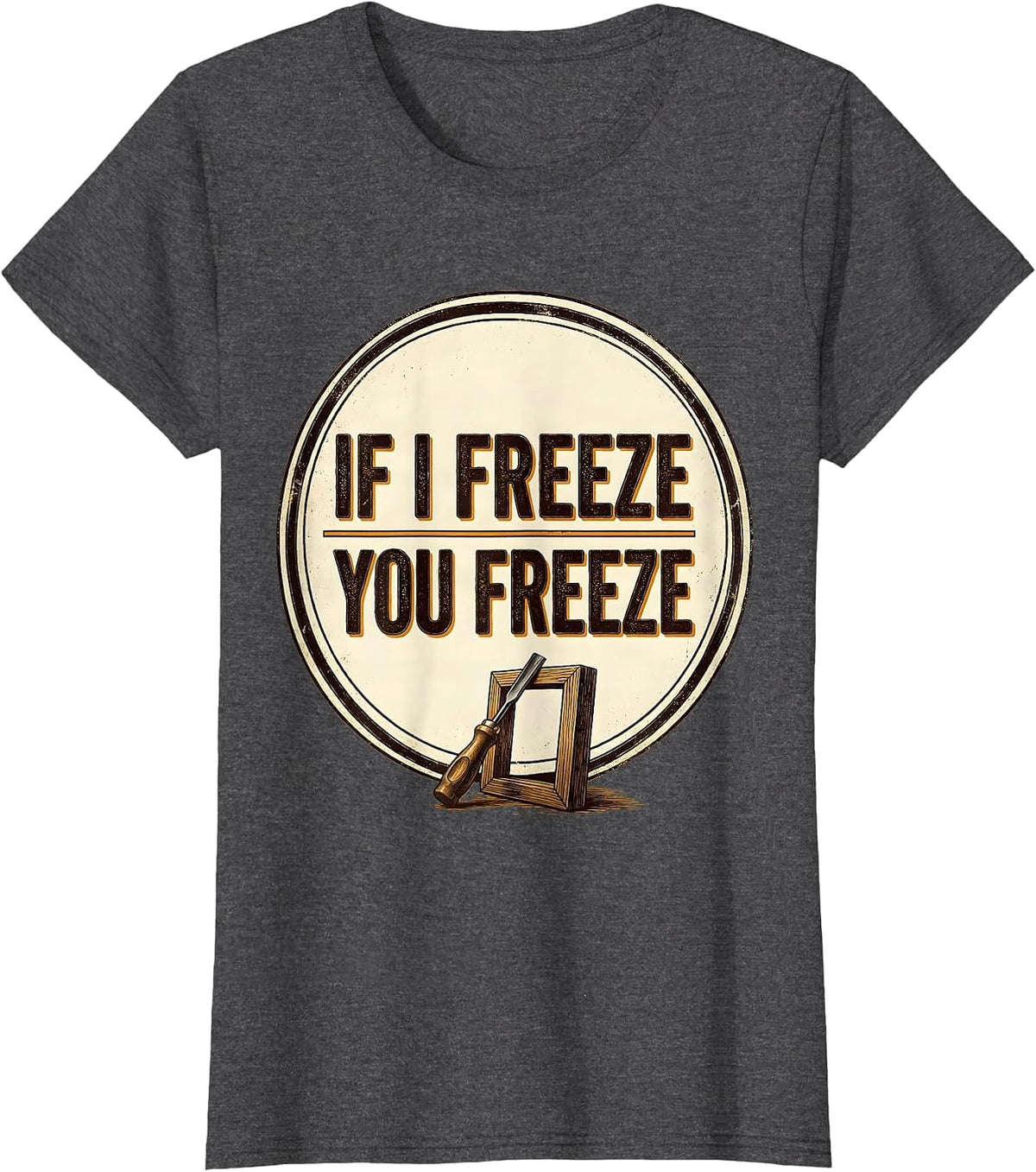 Women's If I Freeze, You Freeze Vintage Beekeeper Humor Beekeeping T-Shirt - Dark Heather Grey