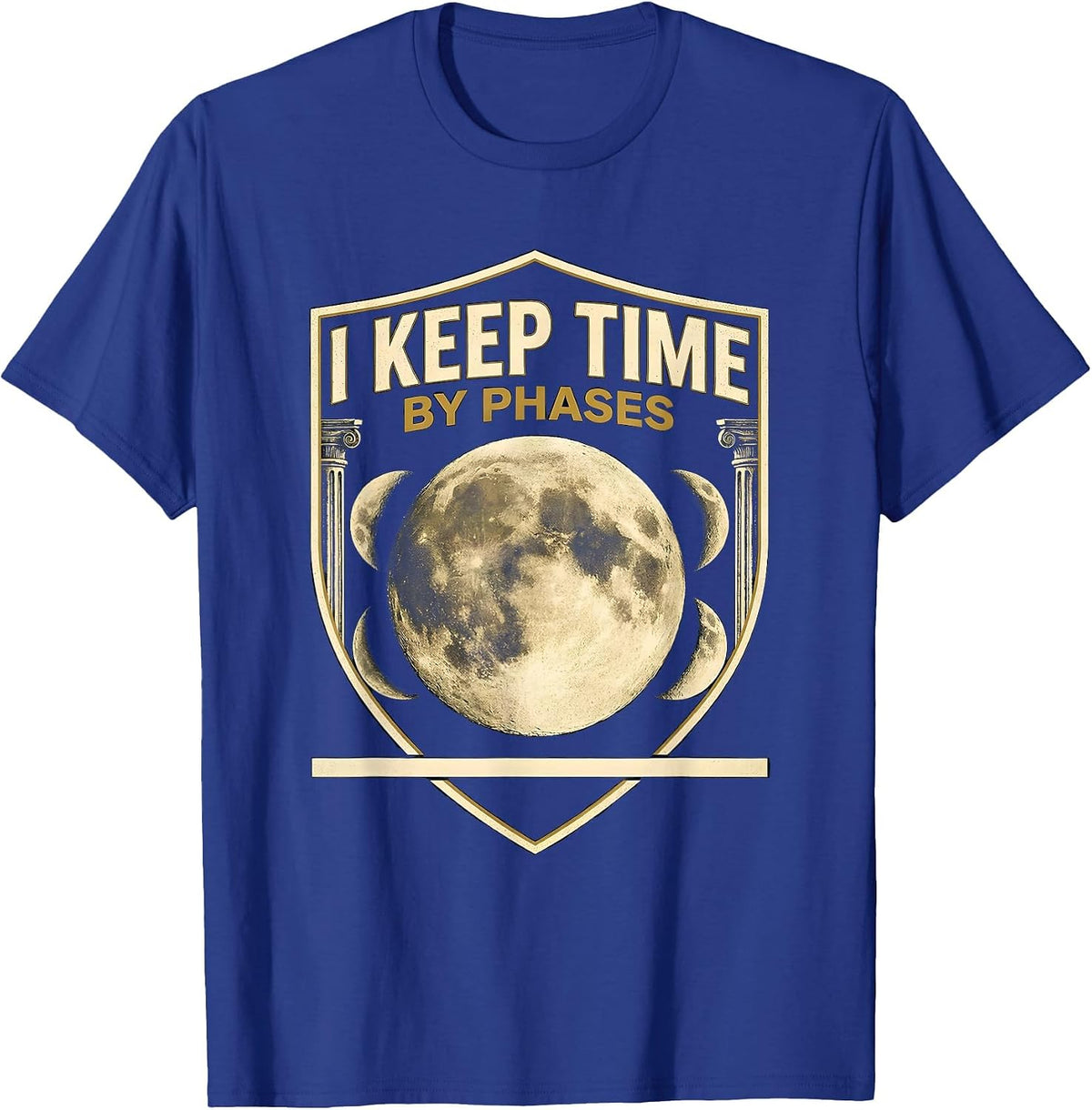 I Keep Time By Phases Celestial Moon Phase Astronomy Boho T-Shirt - Royal Blue
