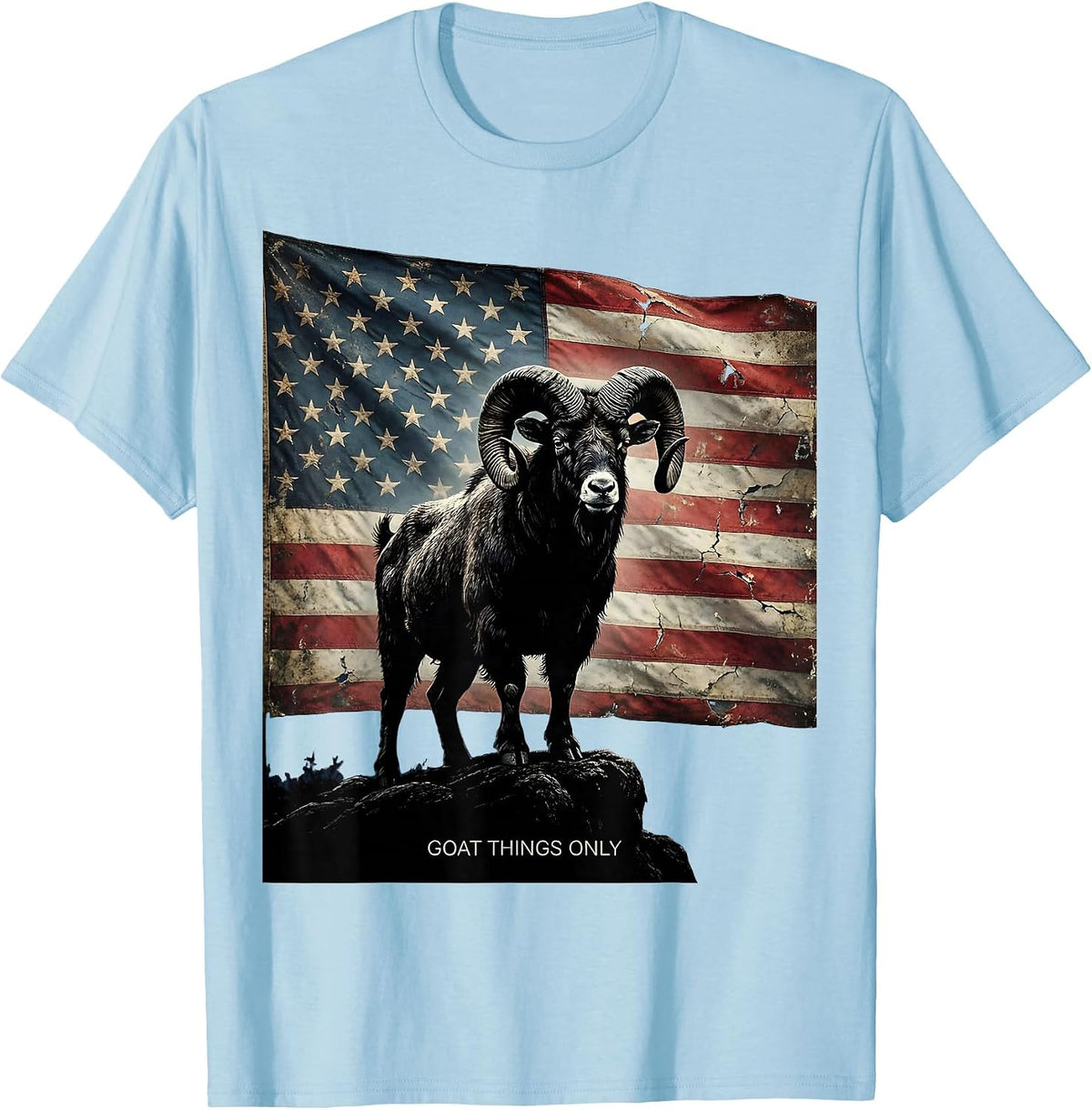 Men's Goat Things Only Funny Goat Lover Design T-Shirt - Baby Blue