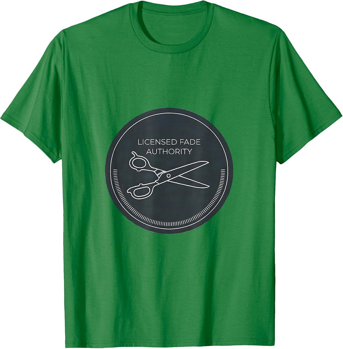 Men's Licensed Fade Authority Minimalist Barber Humor Gift T-Shirt - Kelly Green