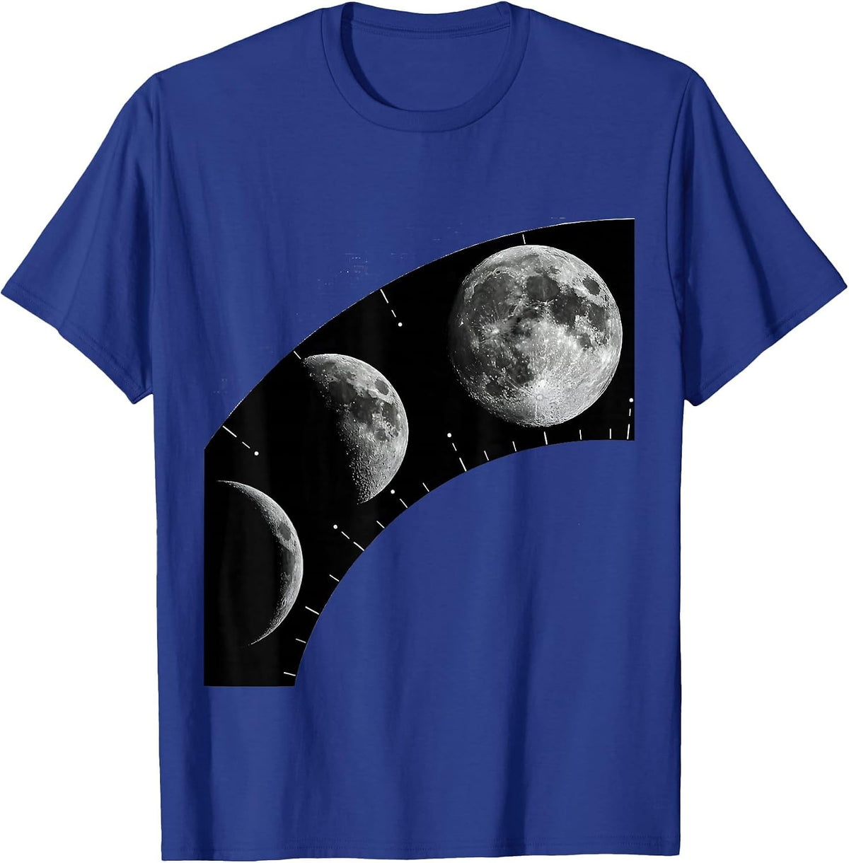 Men's Lunar Phase Arc Monochromatic Astronomy Enthusiast Graphic T-Shirt - Royal Blue