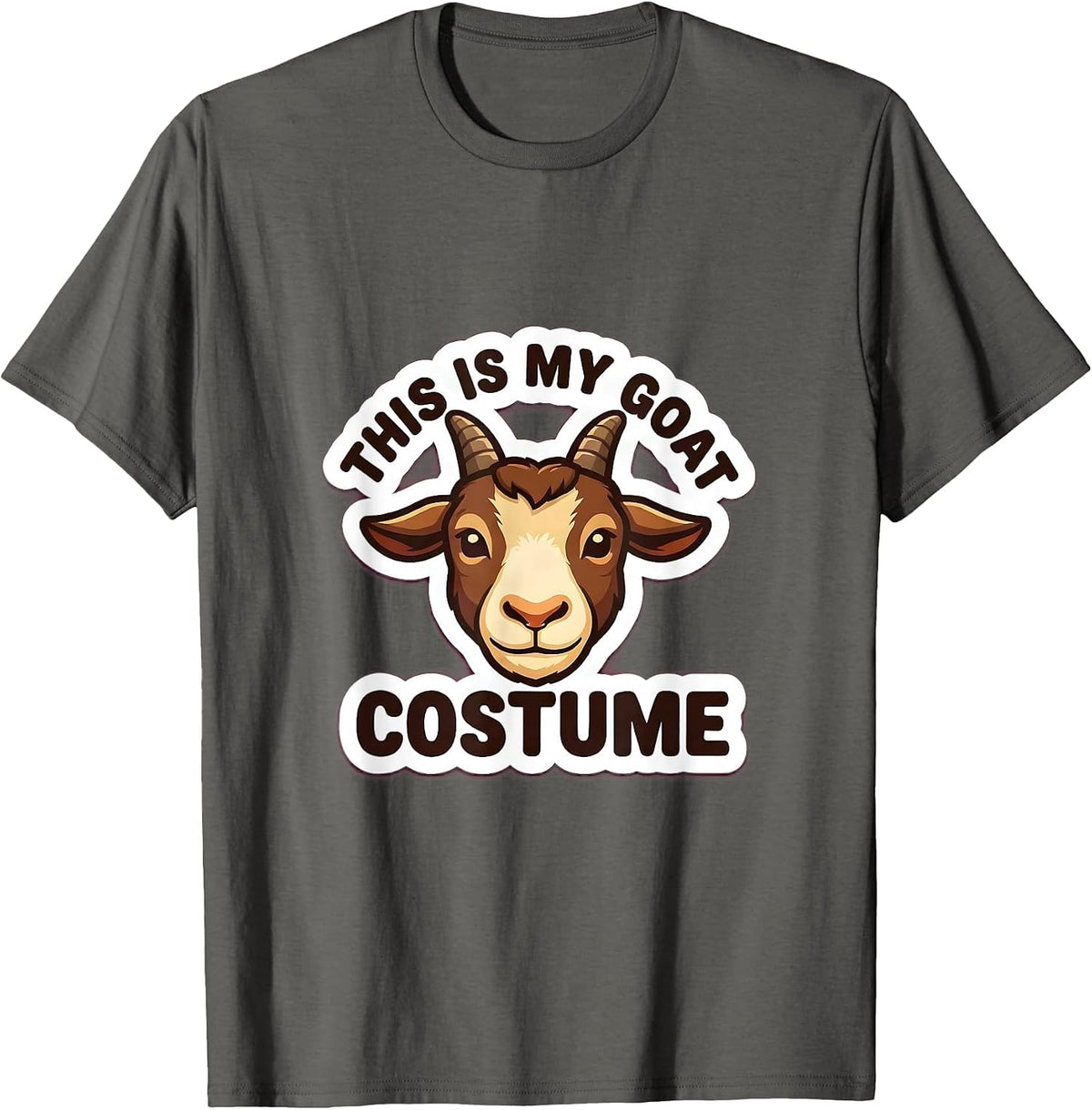 Men's This Is My Goat Costume Cute Kawaii Animal Lover Halloween T-Shirt - Asphalt Grey
