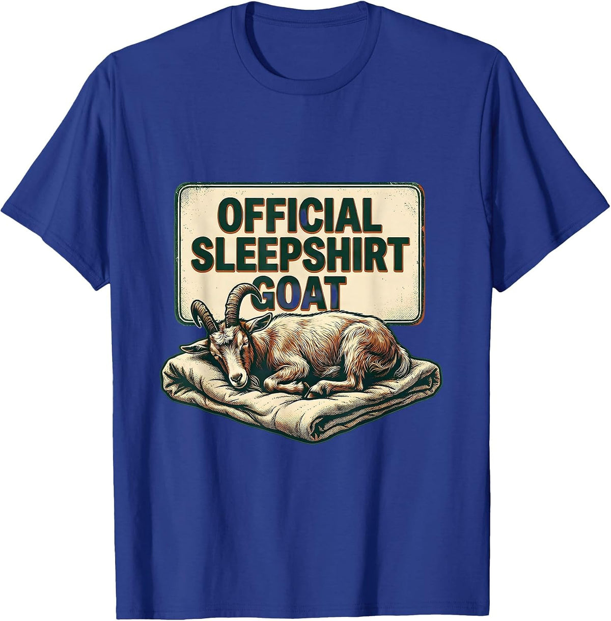 Men's Official Sleepshirt Goat Vintage Animal Lovers Novelty T-Shirt - Royal Blue