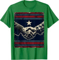 Men's True Patriot Soldier and Farmer Handshake T-Shirt - Kelly Green