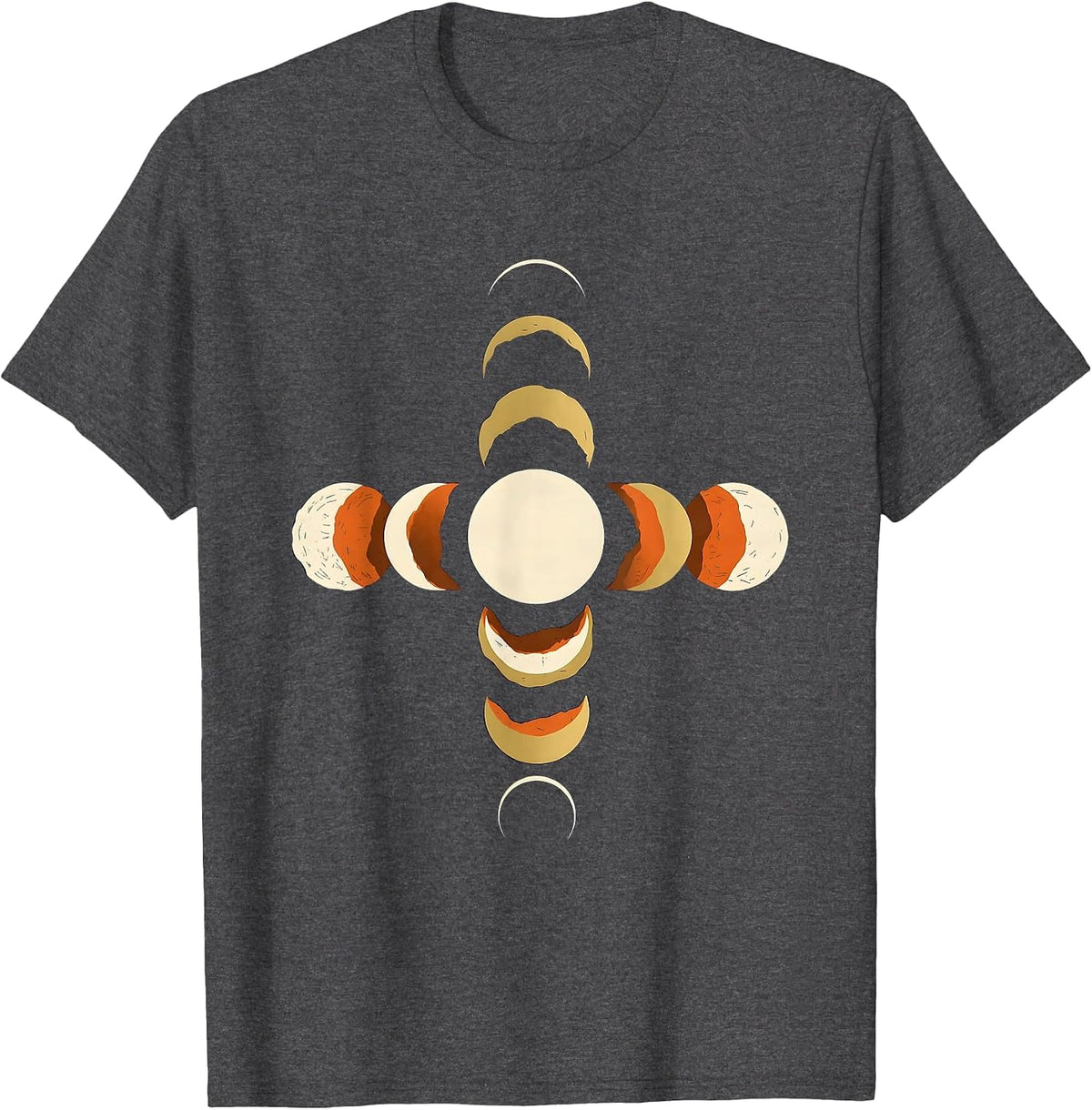 Lunar Phase Hourglass Astronomy Celestial Enthusiast T-Shirt - Dark Heather Grey
