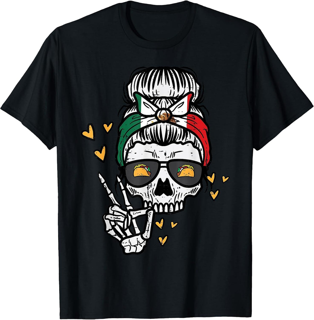 Skeleton Women Mexico Cinco De Mayo Mexican Independence Day T-Shirt - Black