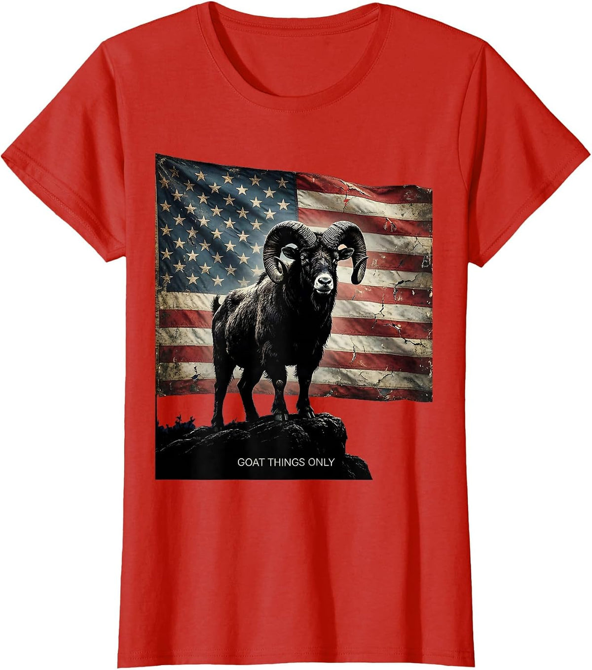 Women's Goat Things Only Funny Goat Lover Design T-Shirt - Red
