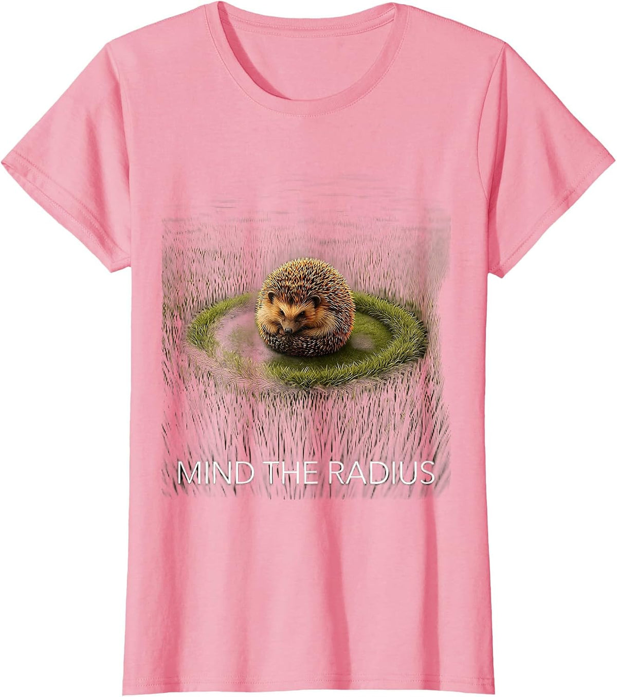 Women's Mind The Radius Cute Hedgehog Animal Lover Humor T-Shirt - Pink