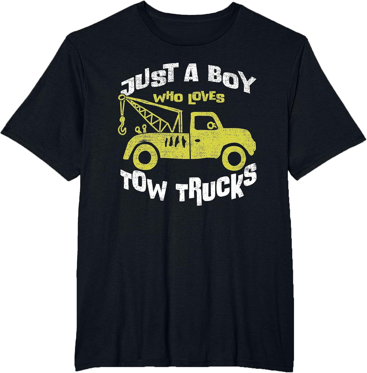 Tow Trucks Toddler Boys Just a Boy Who Loves Tow Trucks T-Shirt - Black