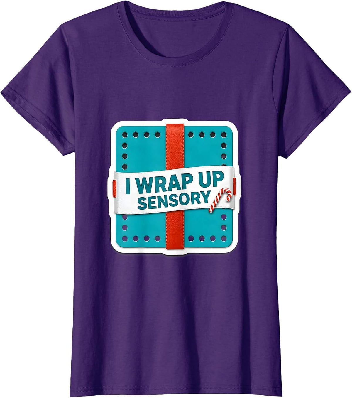 Women's I Wrap Up Sensory Occupational Therapist Christmas Holiday T-Shirt - Purple
