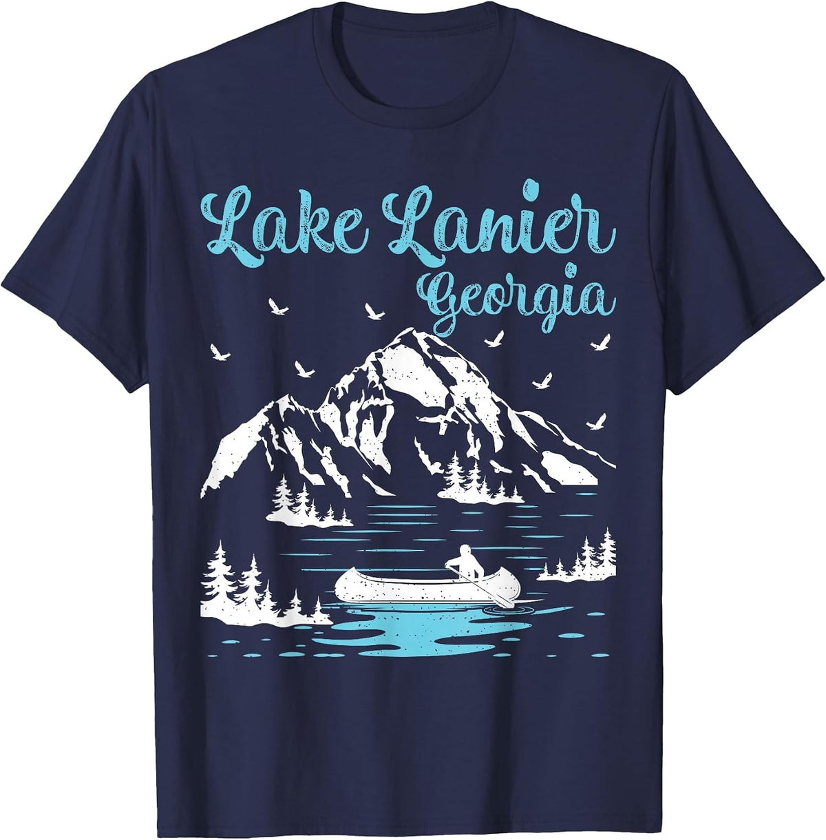Summer Vacation Retro Georgia Lake Lanier T-Shirt - Navy Blue
