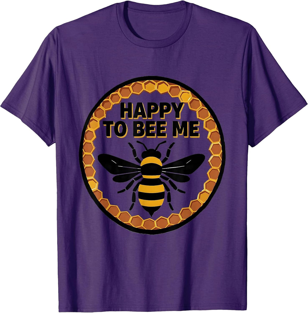 Men's Happy To Bee Me Vintage Beekeeper Humor Bee Costume Novelty T-Shirt - Purple
