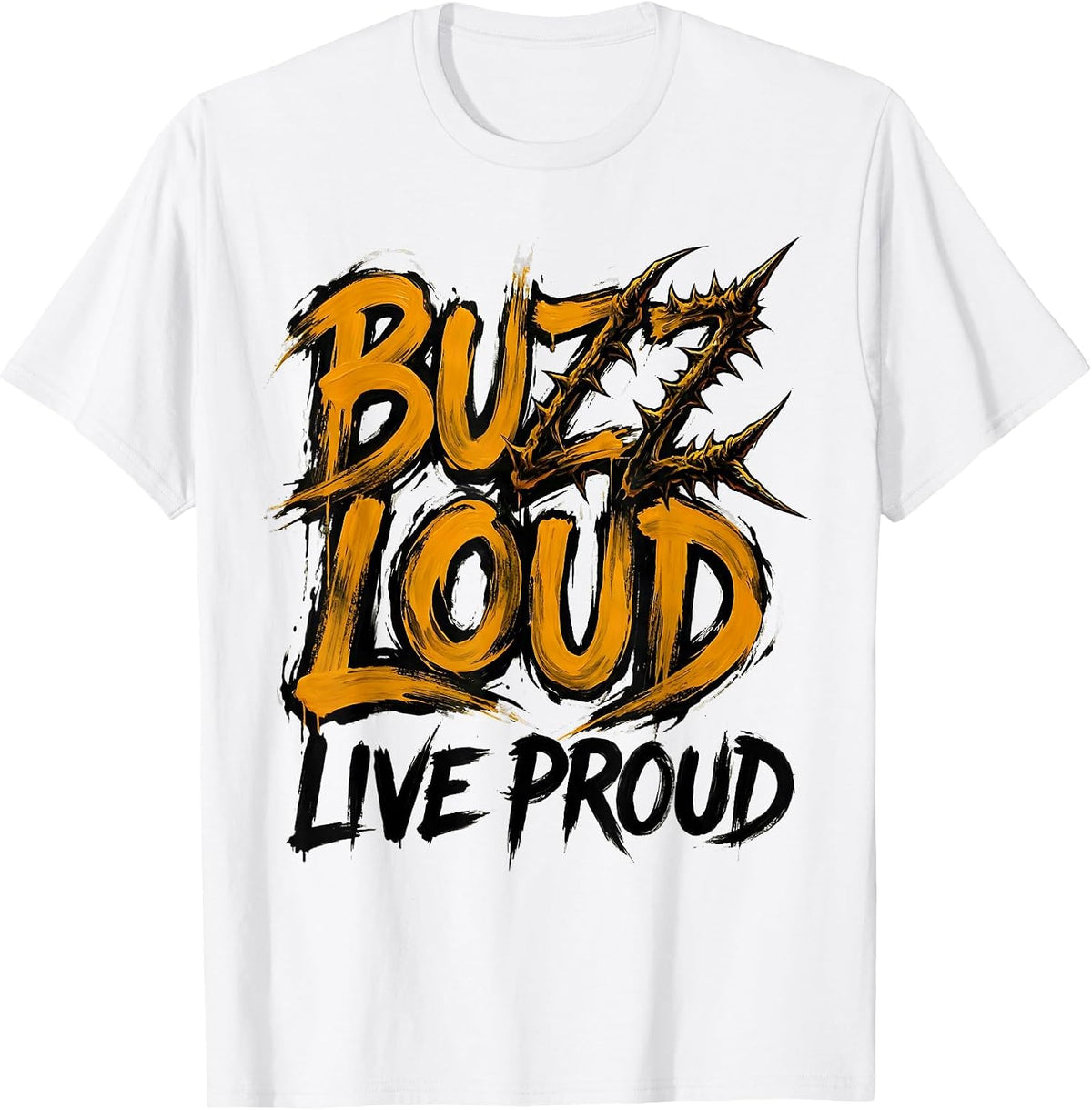 Men's Buzz Loud Live Proud Bee Women Design T-Shirt - White