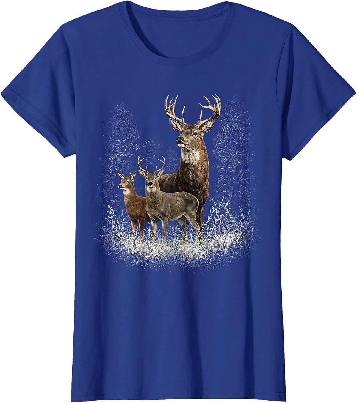 Deer Forest Nature Lover Vintage Deer Hunting Hunter T-Shirt - Royal Blue