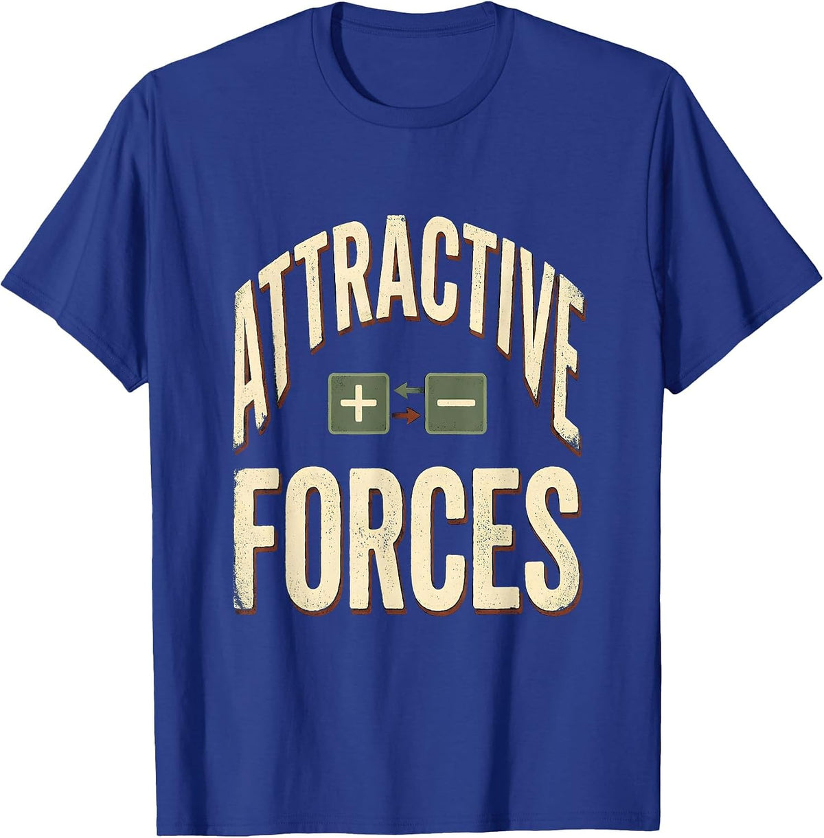 Men's Attractive Forces Vintage Science Chemistry Pun Humor T-Shirt - Royal Blue