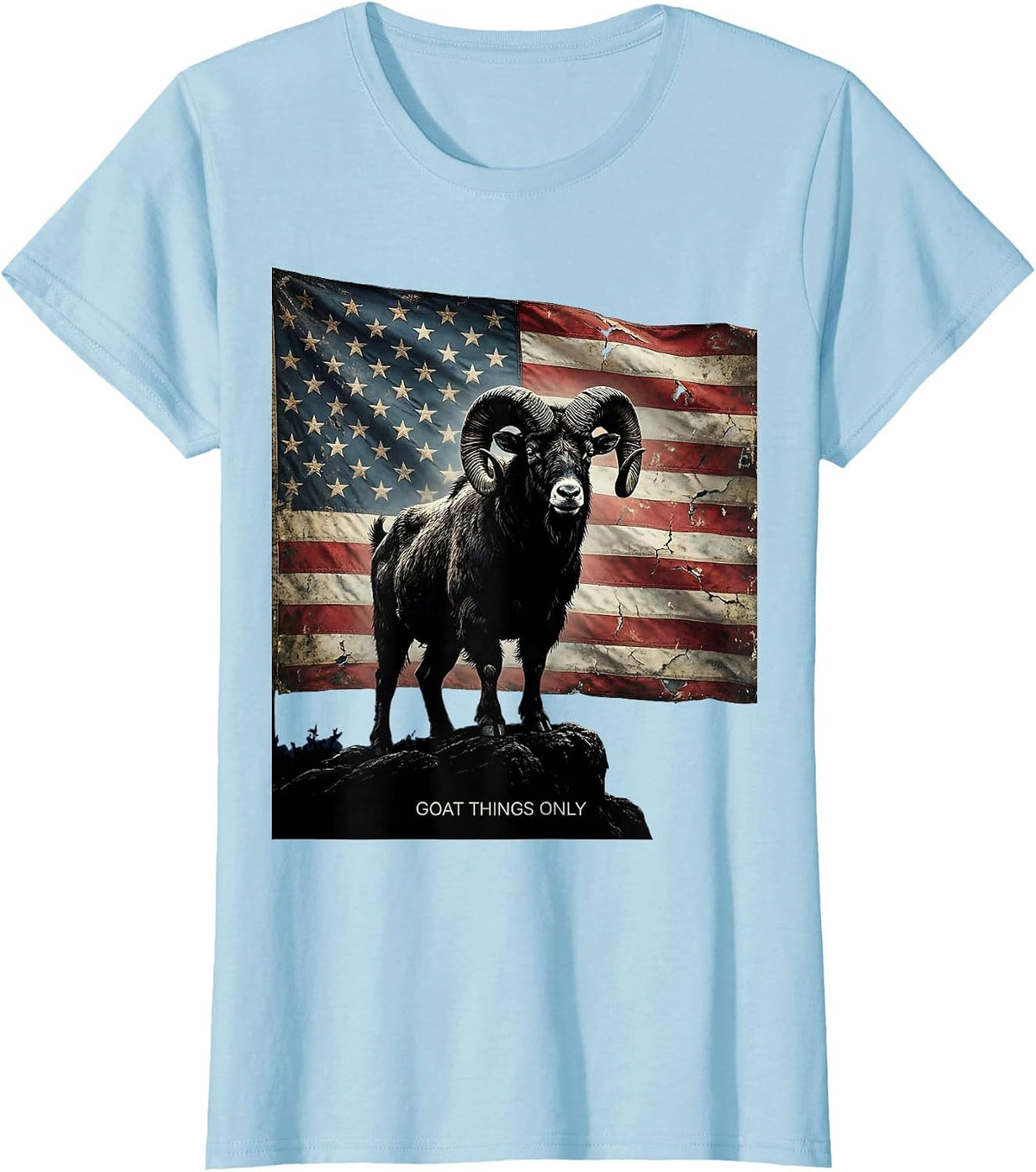 Women's Goat Things Only Funny Goat Lover Design T-Shirt - Baby Blue
