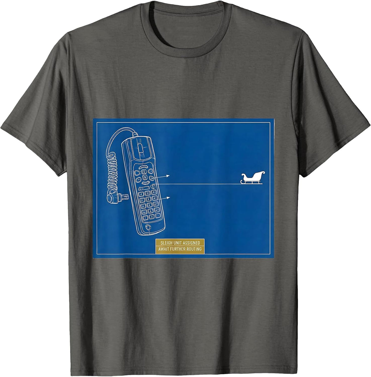 Sleigh Unit Assigned Await Further Routing 911 Dispatcher T-Shirt - Asphalt Grey