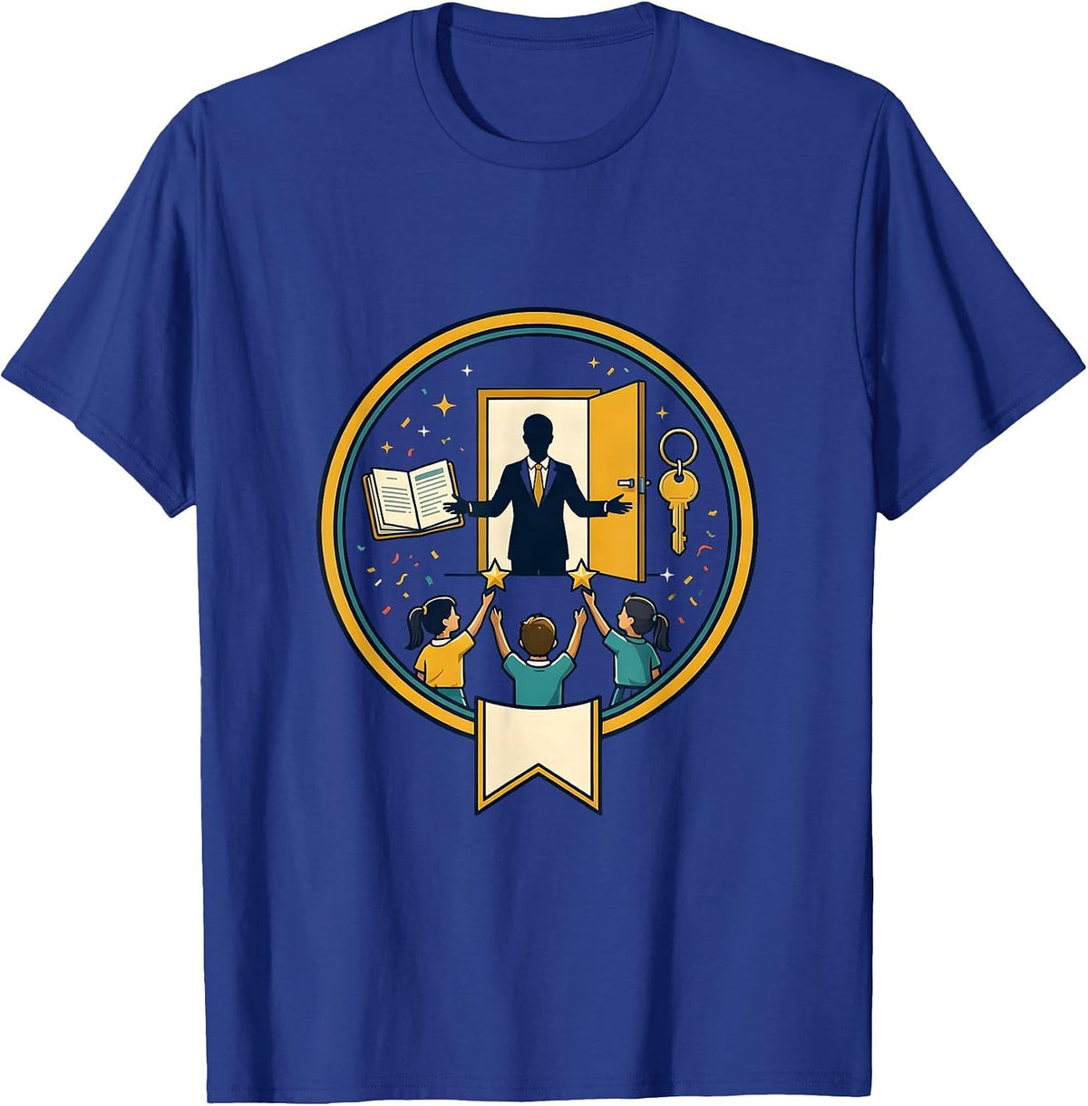 Men's Principal Appreciation Badge School Staff Gift T-Shirt - Royal Blue