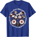 Rock Double Bass Drum Kit Aerial View Graphic T-Shirt - Royal Blue