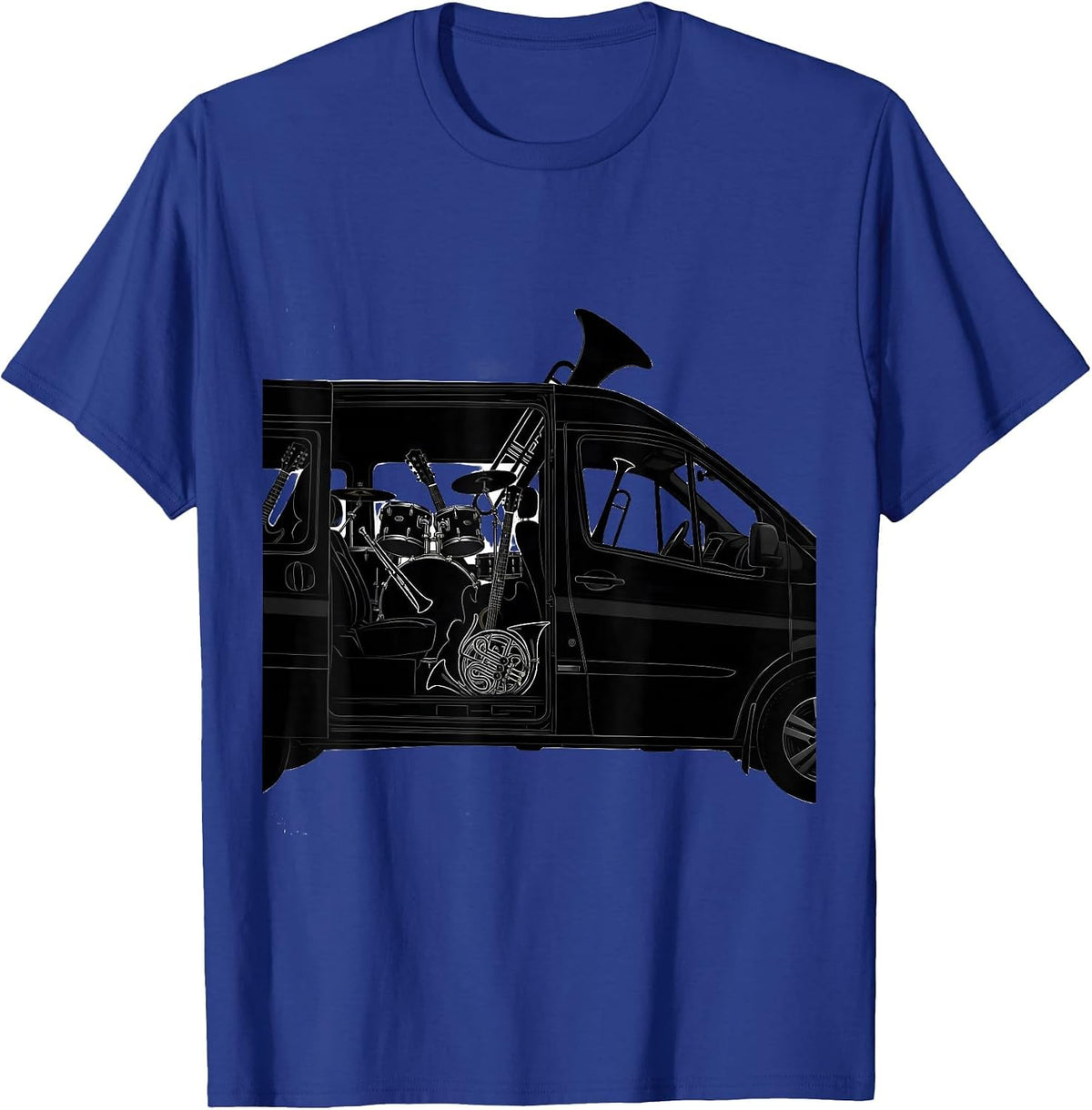 Men's Band Mom Minivan Overloaded With Instruments T-Shirt - Royal Blue
