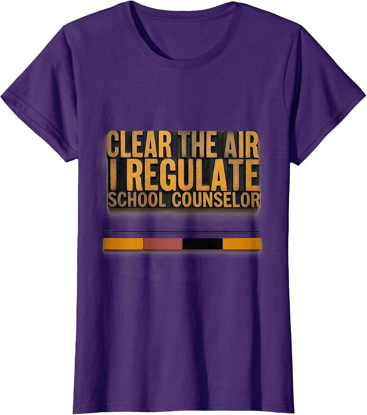 Women's Clear The Air, I Regulate School Counselor T-Shirt - Purple