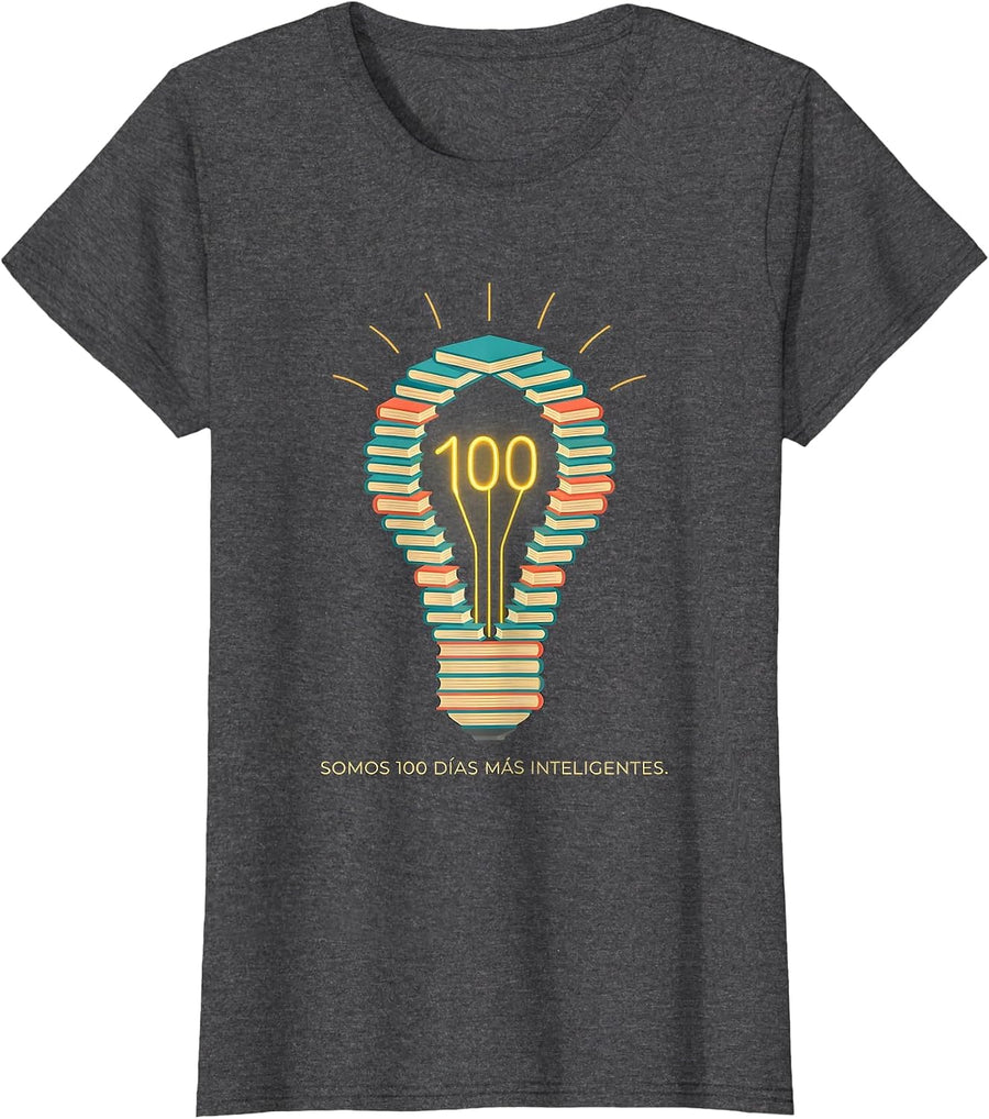 Women's Somos 100 Días Más Inteligentes Spanish Teacher 100th Day T-Shirt - Dark Heather Grey