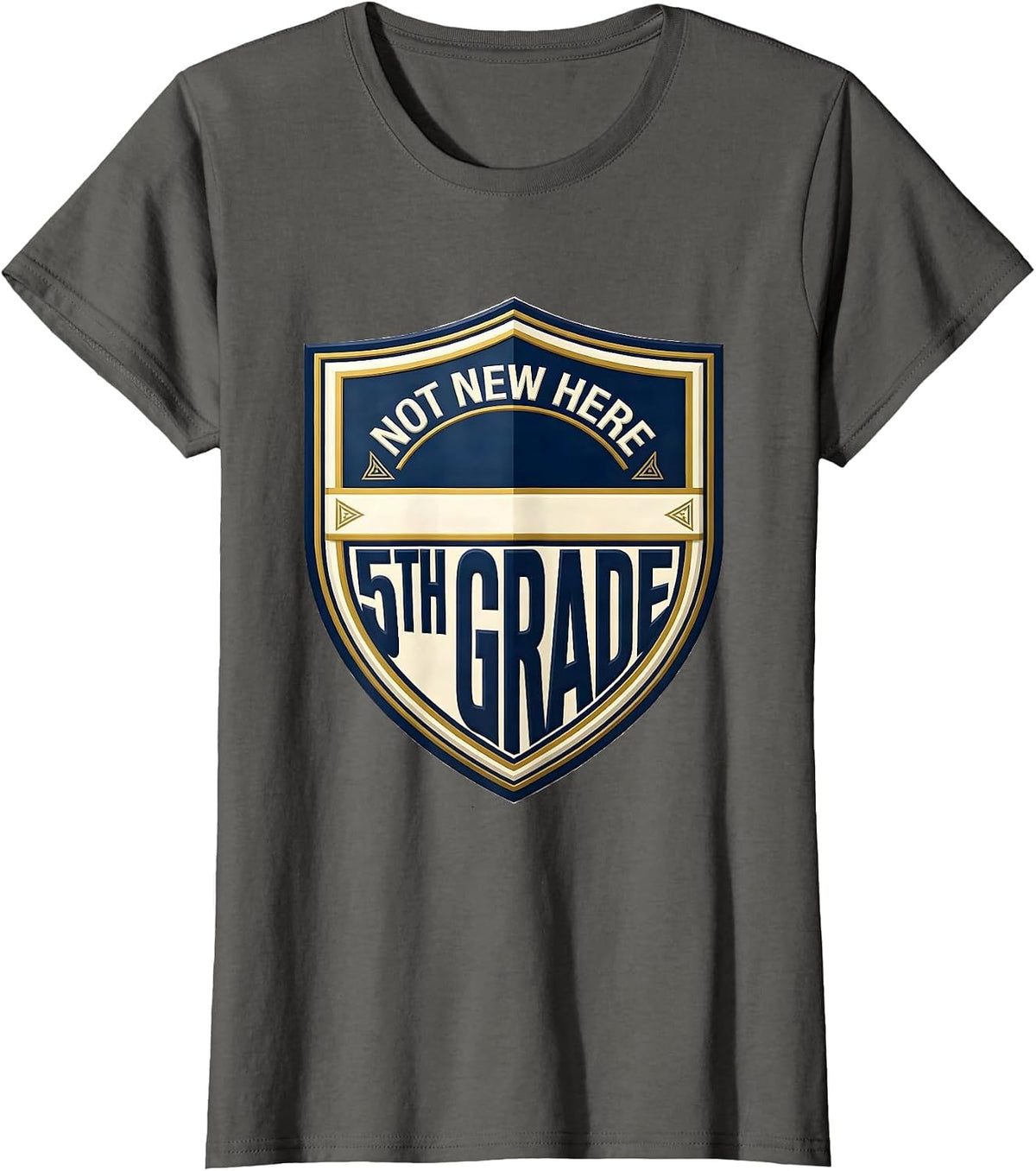 Women's Not New Here 5th Grade Bruh We Back Back To School Humor T-Shirt - Asphalt Grey