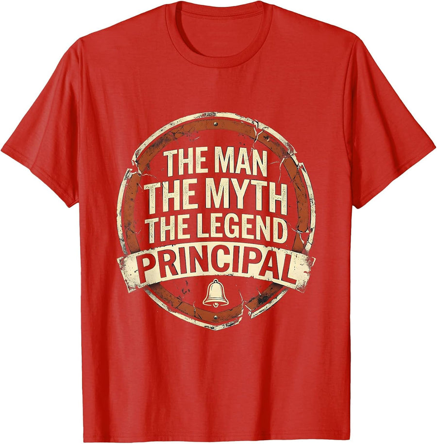 Men's The Man The Myth The Legend Principal Funny Gift T-Shirt - Red