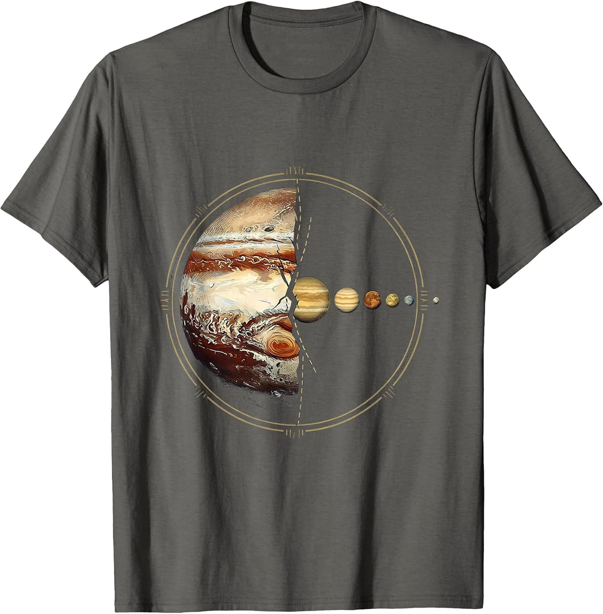 Pluto Crossing Planets Funny Space Science Humor T-Shirt - Asphalt Grey
