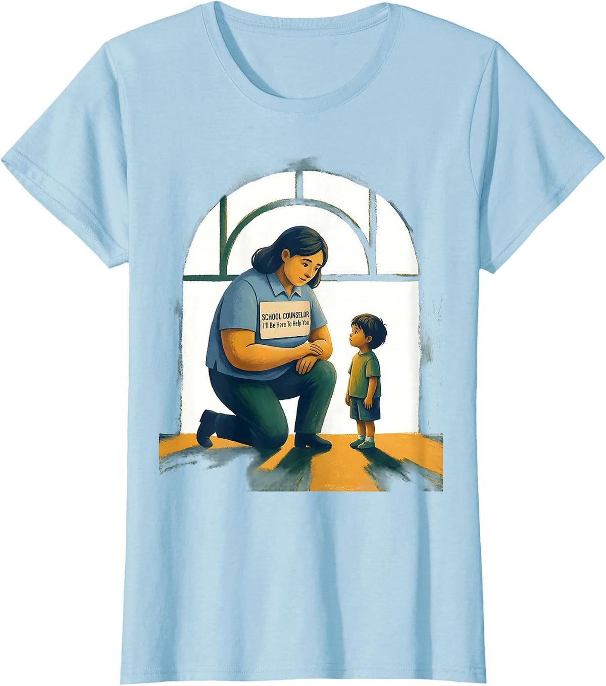 School Counselor I’ll Be Here To Help You Funny T-Shirt - Baby Blue