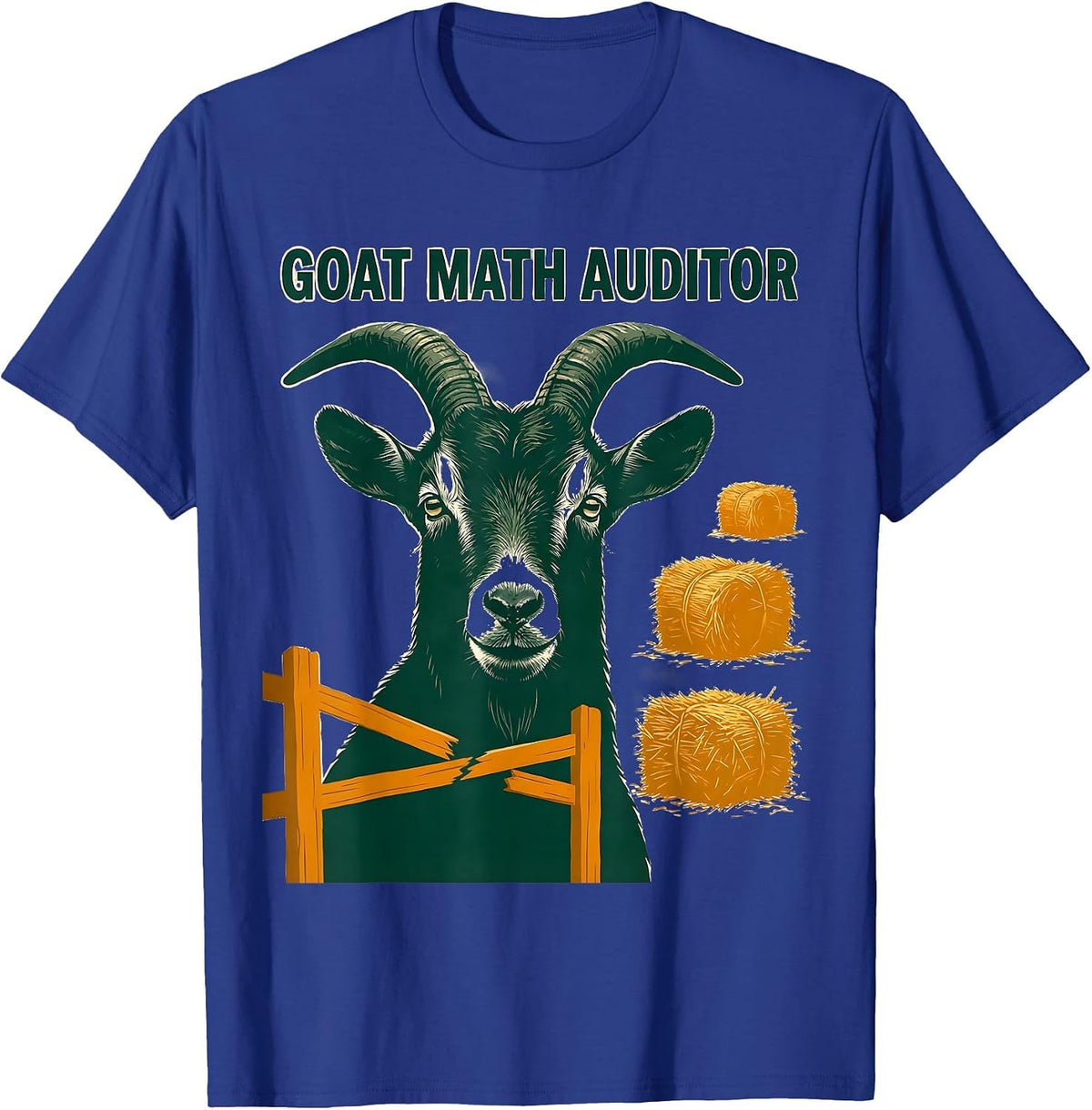 Men's Goat Math Auditor Funny Goat Owner Farmer Humor T-Shirt - Royal Blue