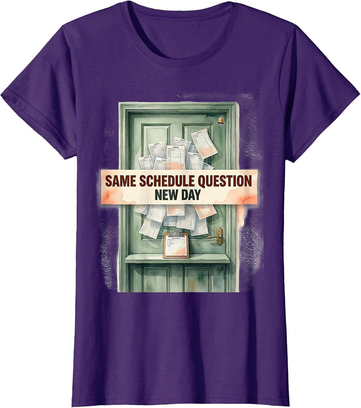 Women's Same Schedule Question New Day Funny School Counselor Mental T-Shirt - Purple