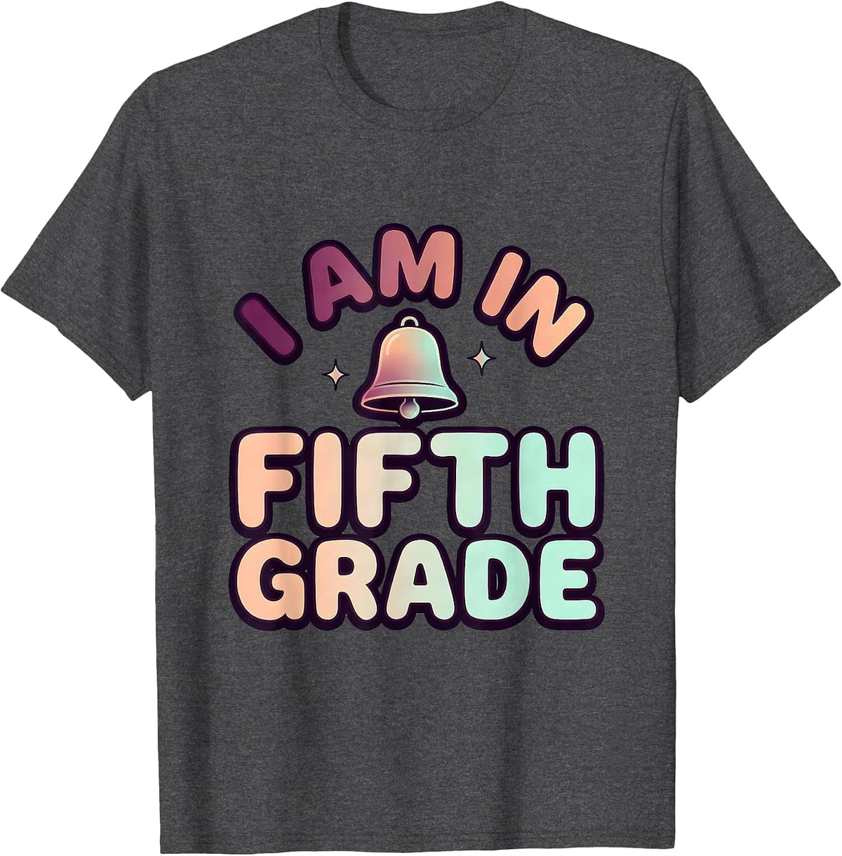 Men's I Am In Fifth Grade Girl Tie Dye Back to School T-Shirt - Dark Heather Grey
