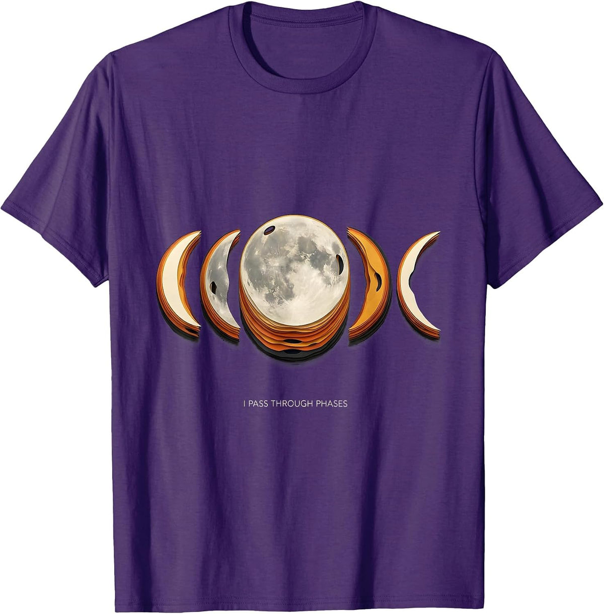 Men's I Pass Through Phases Mystic Moon Phase Astronomy Lover T-Shirt - Purple