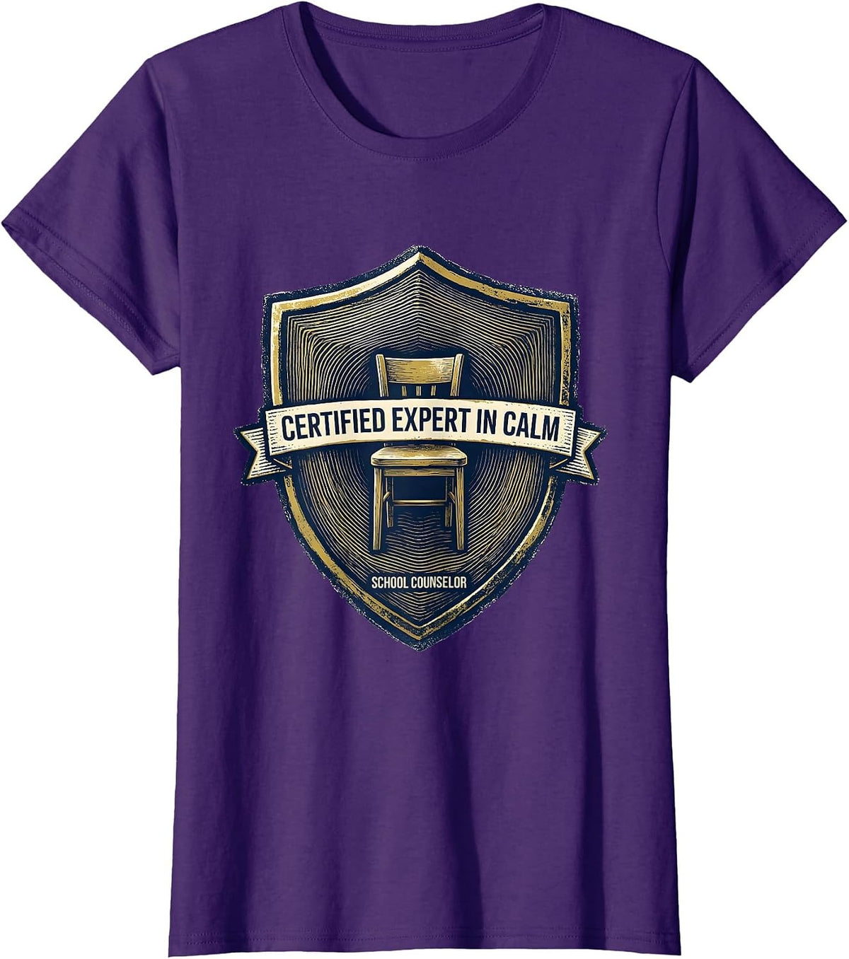 Women's Certified Expert In Calm — School Counselor Funny T-Shirt - Purple