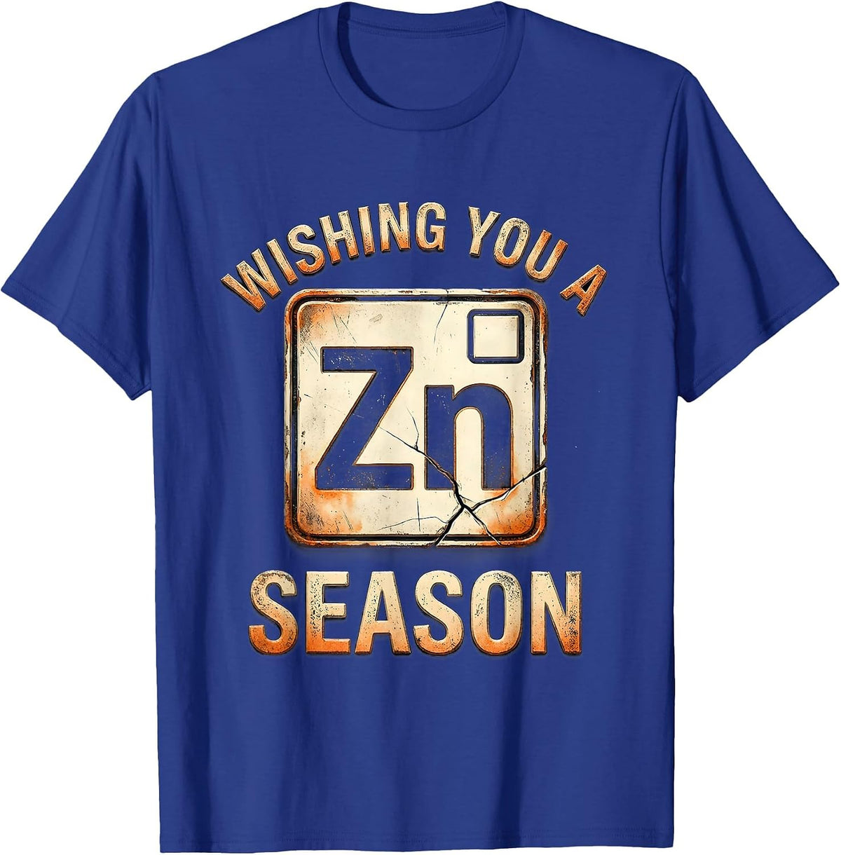 Men's Wishing You A ZinCere Season Distressed Science Teacher Gift T-Shirt - Royal Blue