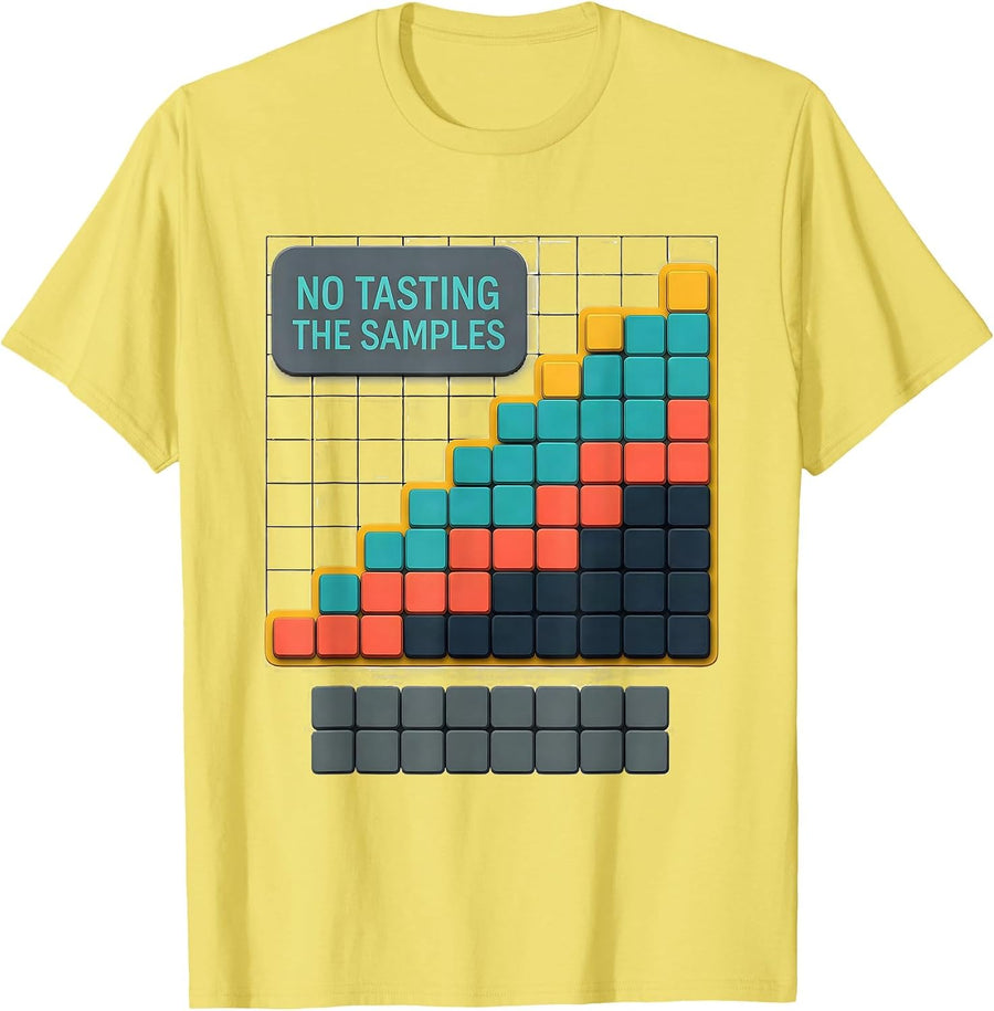 Men's No Tasting The Samples Funny Periodic Table Chemistry T-Shirt - Lemon Yellow