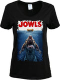 Jowls Funny Dog Owner Humor Tee Shirt, Dog Mom Novelty Joke V-Neck T-Shirt for Women - Vizsla