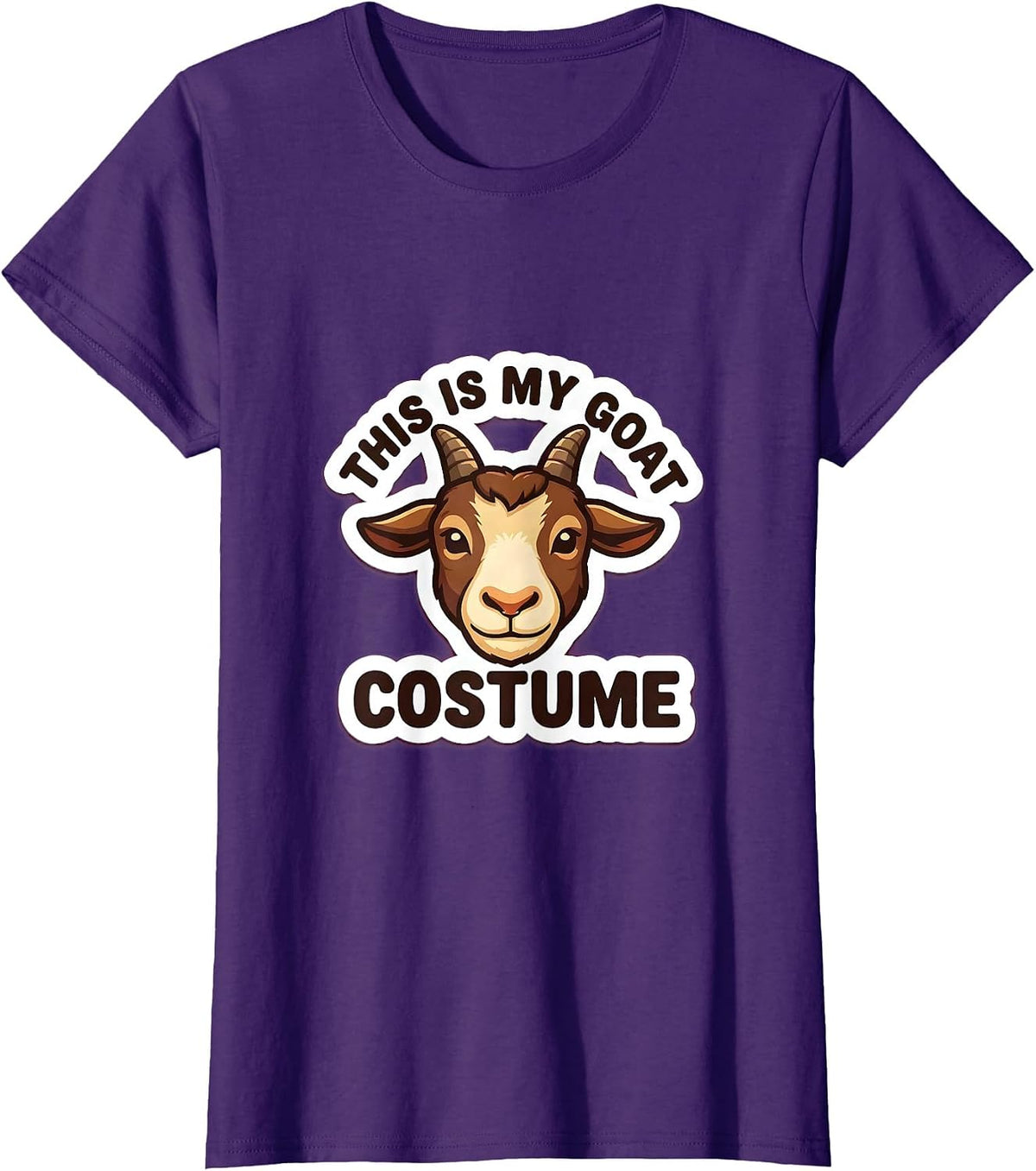 Women's This Is My Goat Costume Cute Kawaii Animal Lover Halloween T-Shirt - Purple
