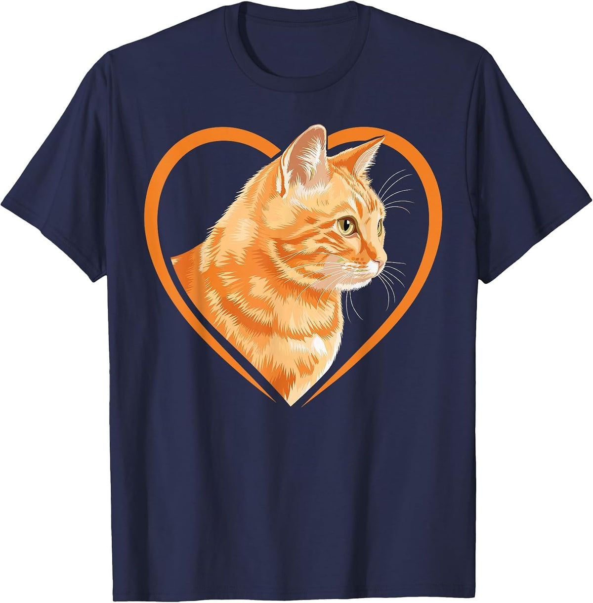 Orange Tabby Cat Orange Cat T-Shirt - Navy Blue
