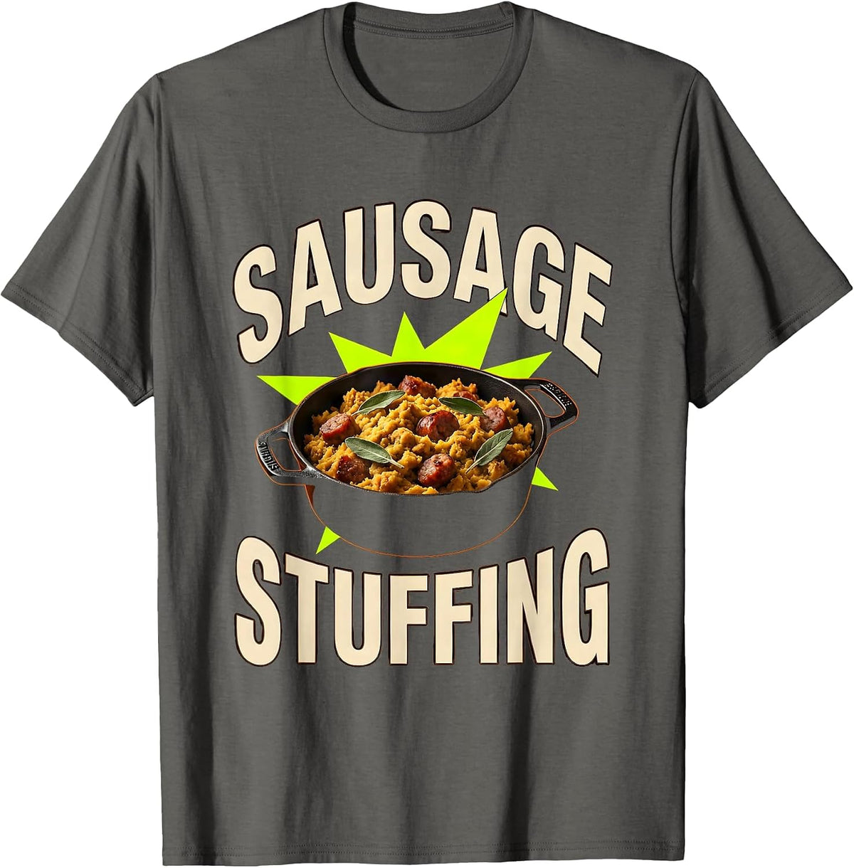 Men's Sausage Stuffing Bootleg 90's Rap Rock Vintage Funny T-Shirt - Asphalt Grey
