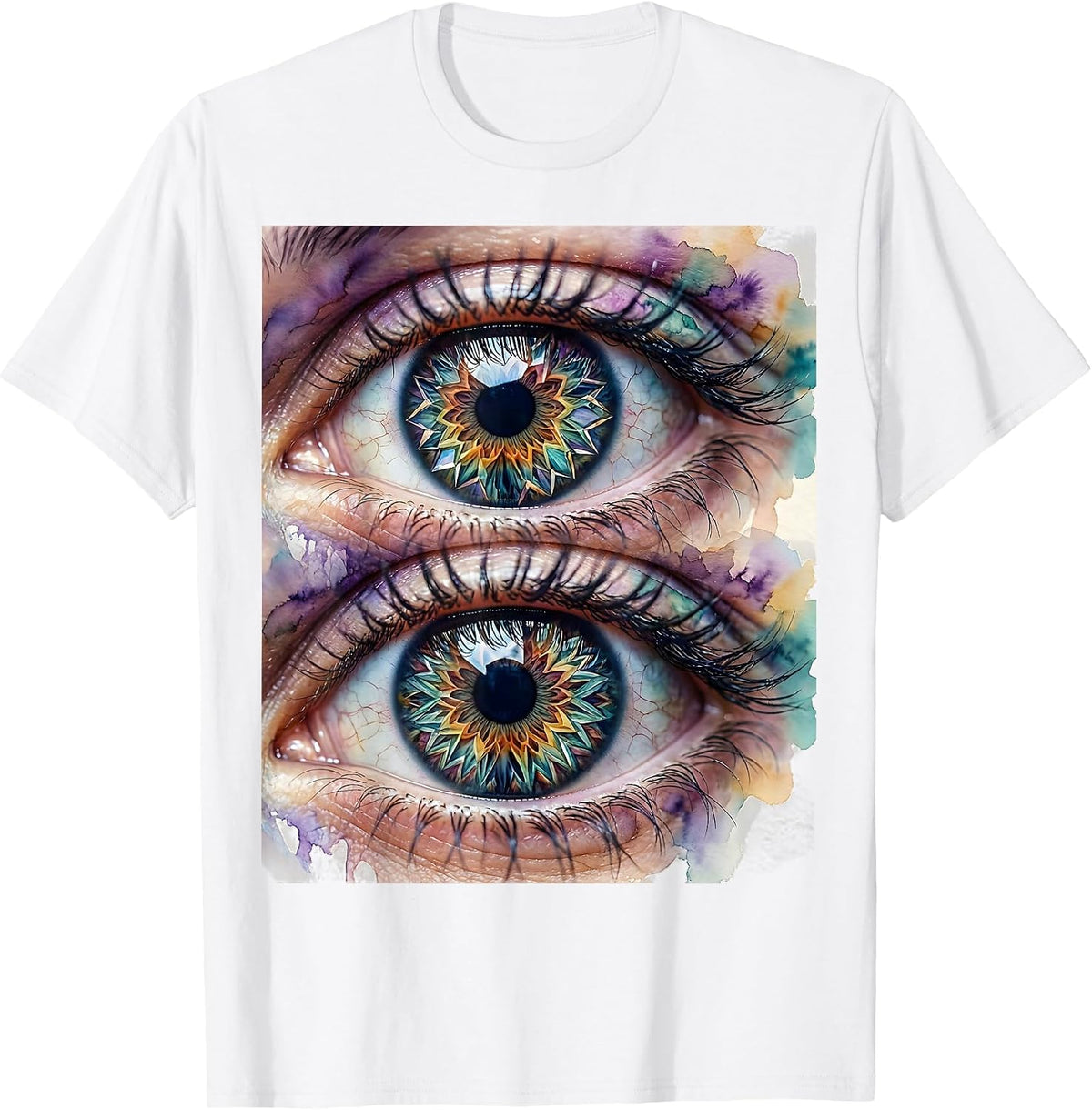 Men's Dyslexia Awareness Kaleidoscope Eyes Graphic T-Shirt - White